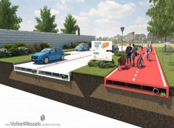 В Нидерландах будут строить дороги из пластикового мусора